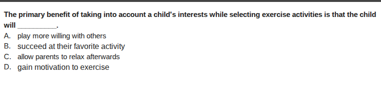 the primary benefit of taking into account a childs interests while sel…