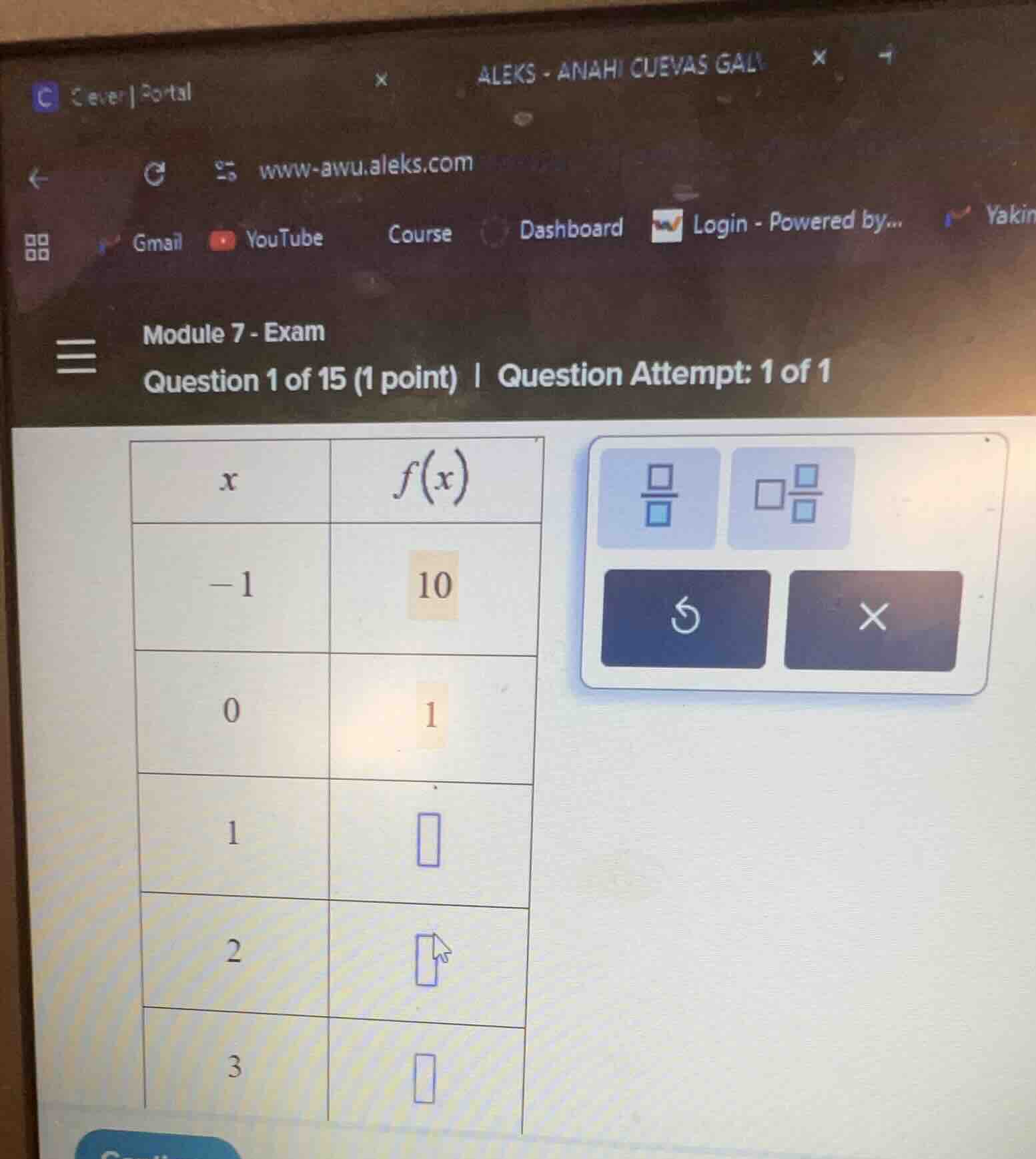 module 7 - exam question 1 of 15 (1 point) | question attempt: 1 of 1 x…
