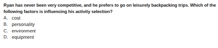 ryan has never been very competitive, and he prefers to go on leisurely…
