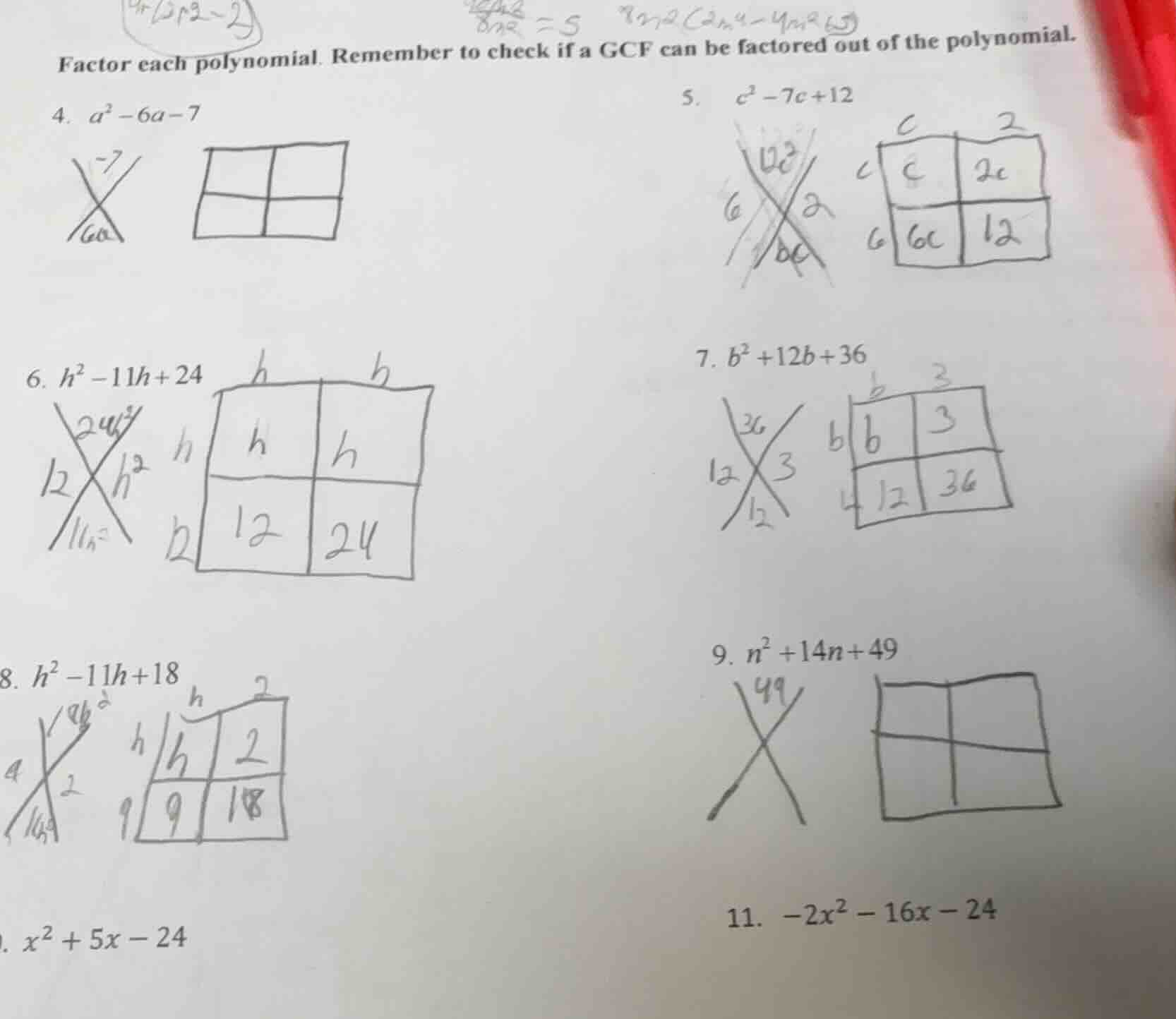 factor each polynomial. remember to check if a gcf can be factored out …
