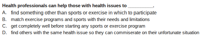 health professionals can help those with health issues to ______. a. fi…
