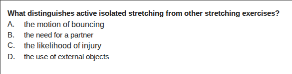 what distinguishes active isolated stretching from other stretching exe…
