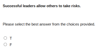 successful leaders allow others to take risks. please select the best a…