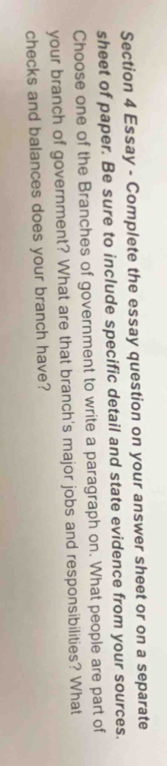 section 4 essay - complete the essay question on your answer sheet or o…