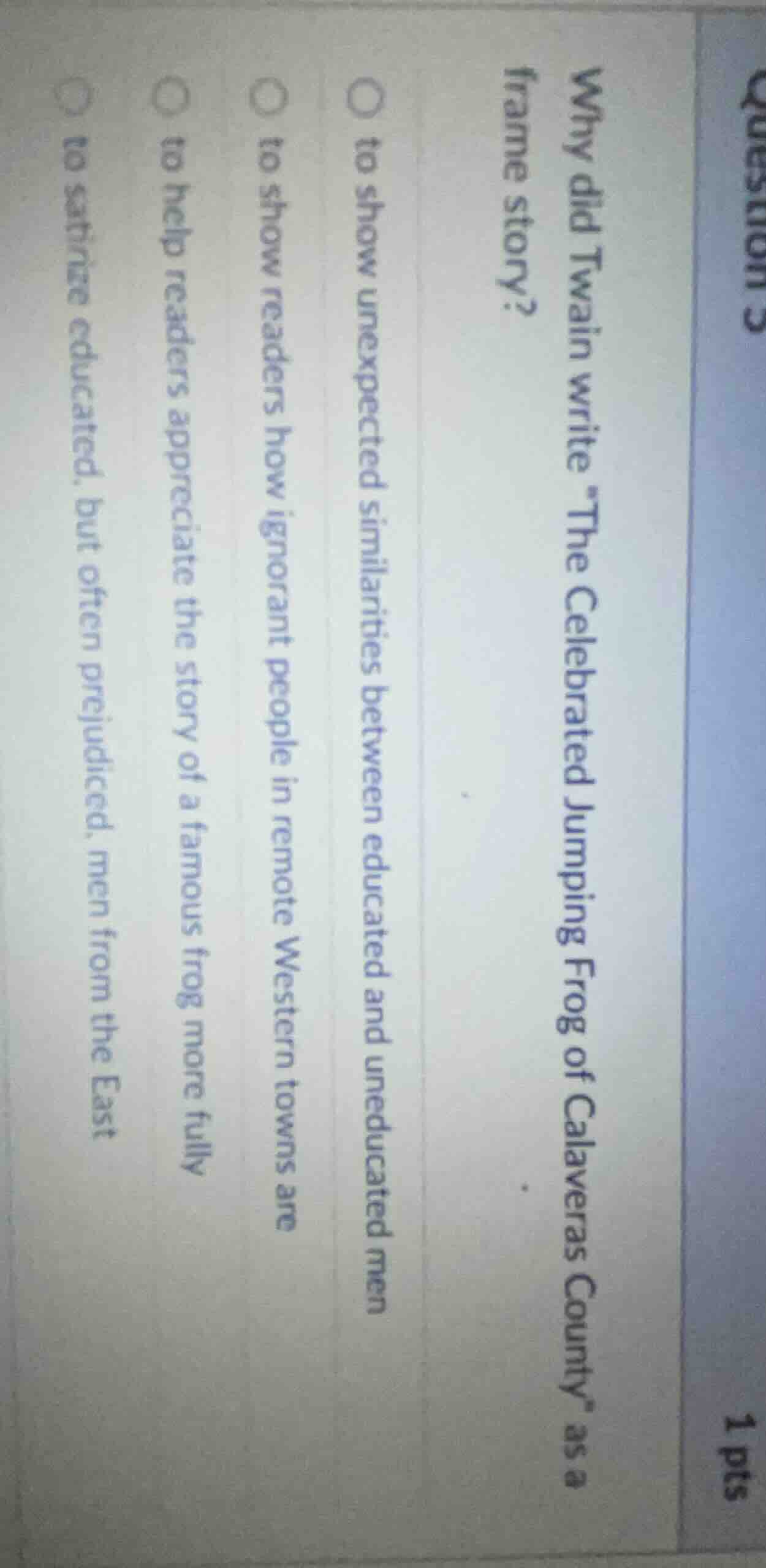 why did twain write \the celebrated jumping frog of calaveras county\ a…