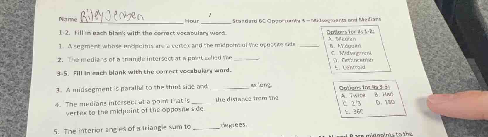 name riley jensen hour 1 standard 6c opportunity 3 – midsegments and me…