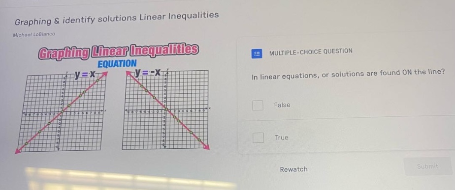 graphing & identify solutions linear inequalities michael lobianco grap…
