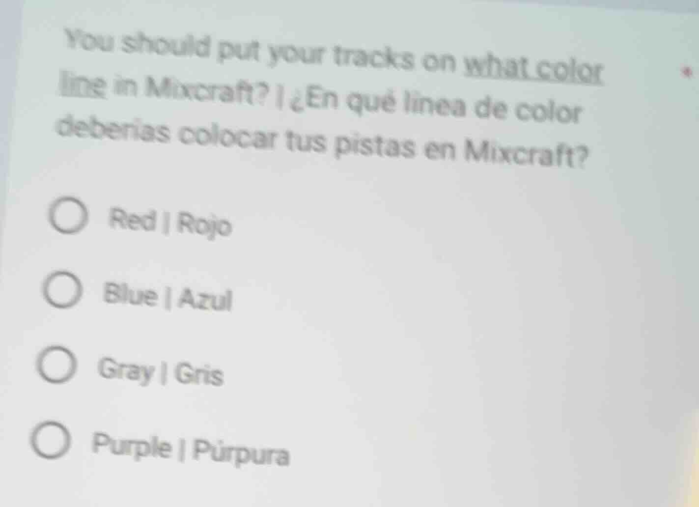you should put your tracks on what color line in mixcraft? | ¿en qué lí…