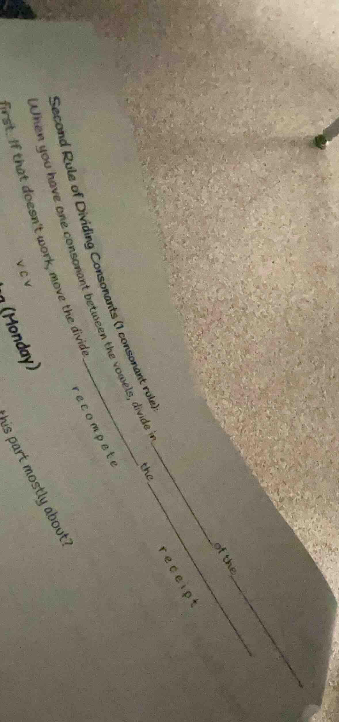 second rule of dividing consonants (1 consonant rule): when you have on…