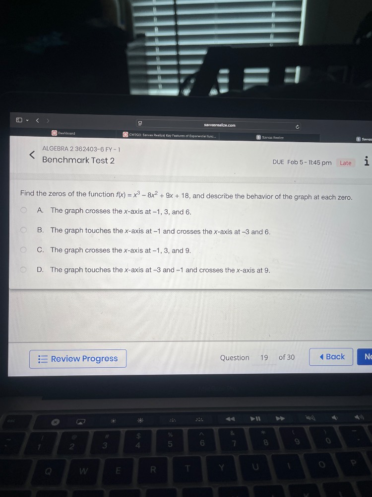 algebra 2 362403 - 6 fy - 1 benchmark test 2 due feb 5 - 11:45 pm late …