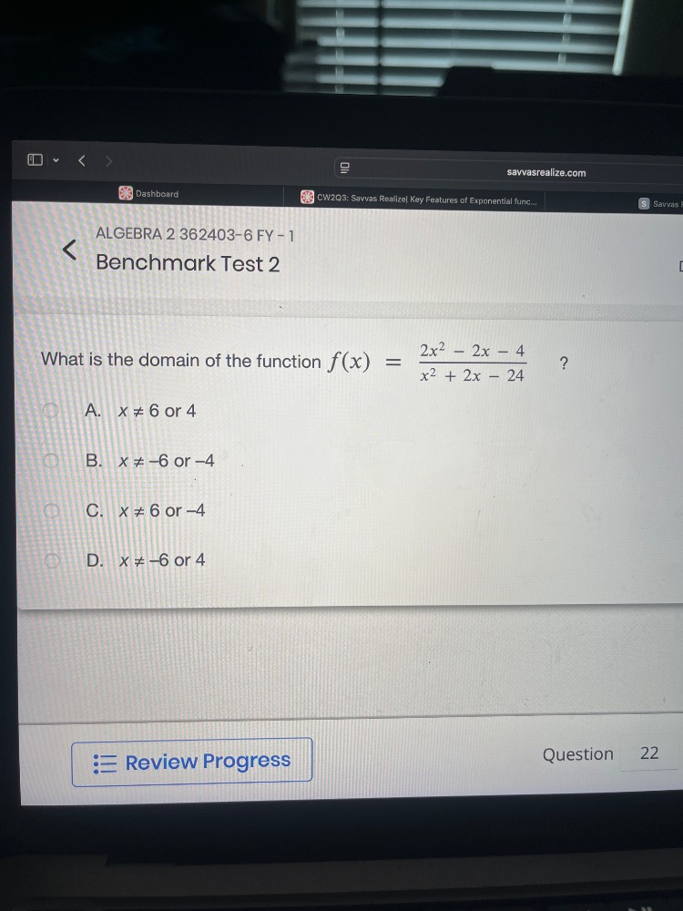 what is the domain of the function $f(x) = \\frac{2x^2 - 2x - 4}{x^2 + …