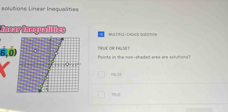 solutions linear inequalities linear inequalities multiple-choice quest…