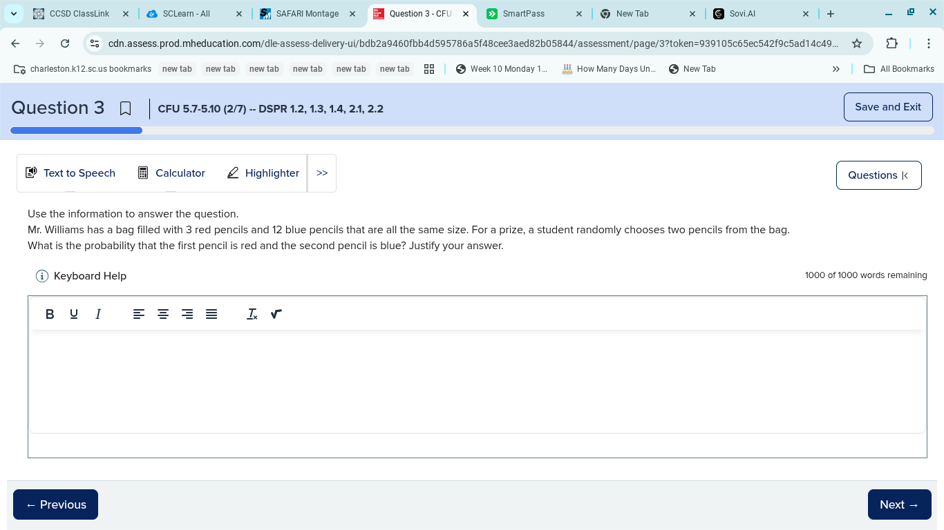 use the information to answer the question. mr. williams has a bag fill…