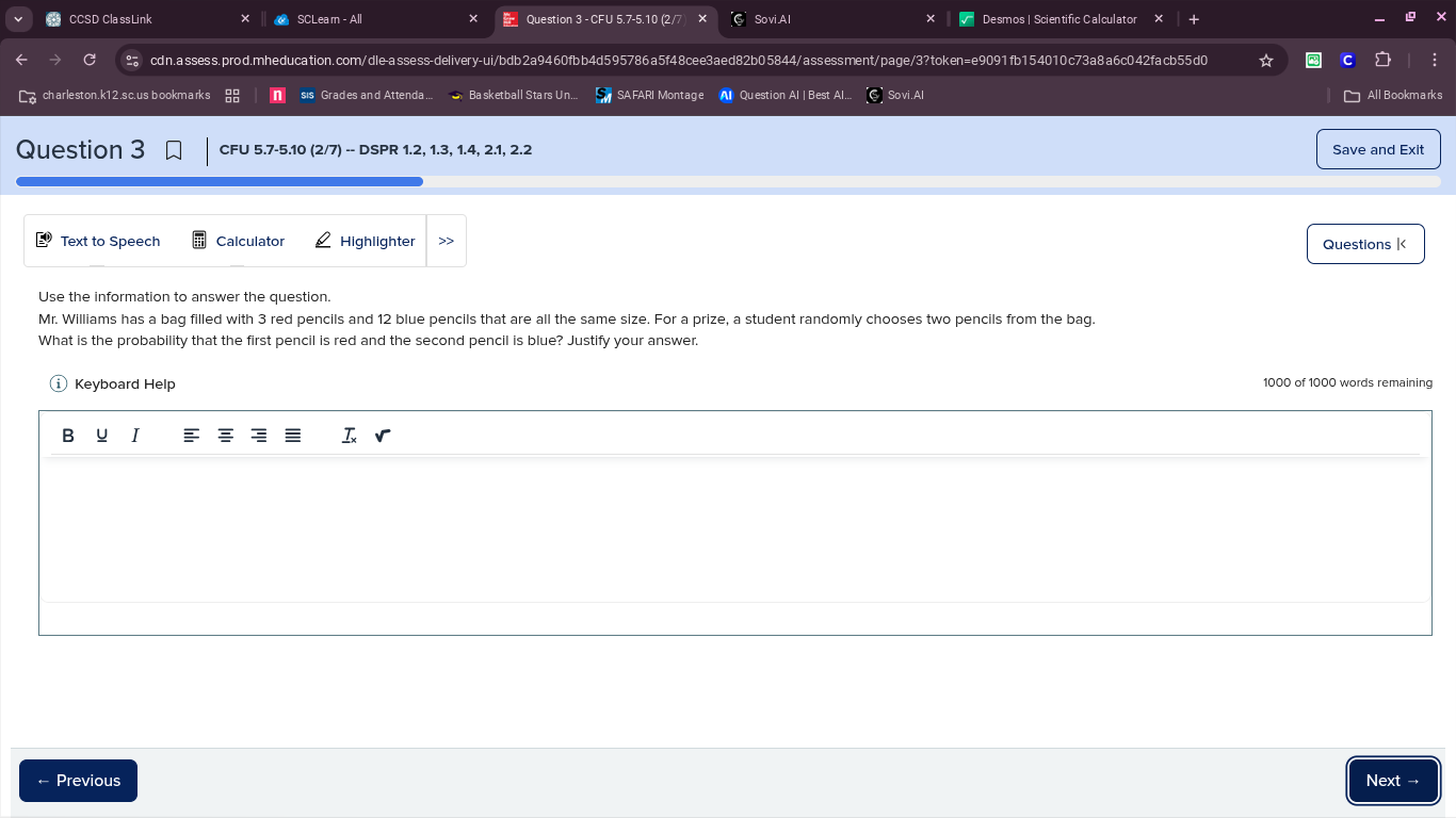 use the information to answer the question. mr. williams has a bag fill…