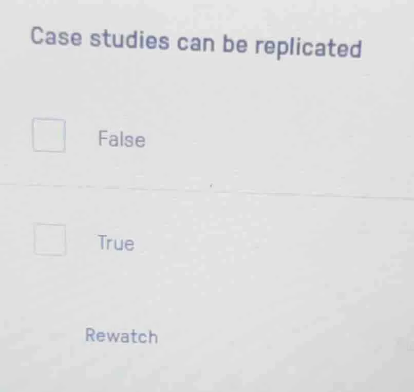 case studies can be replicated false true rewatch
