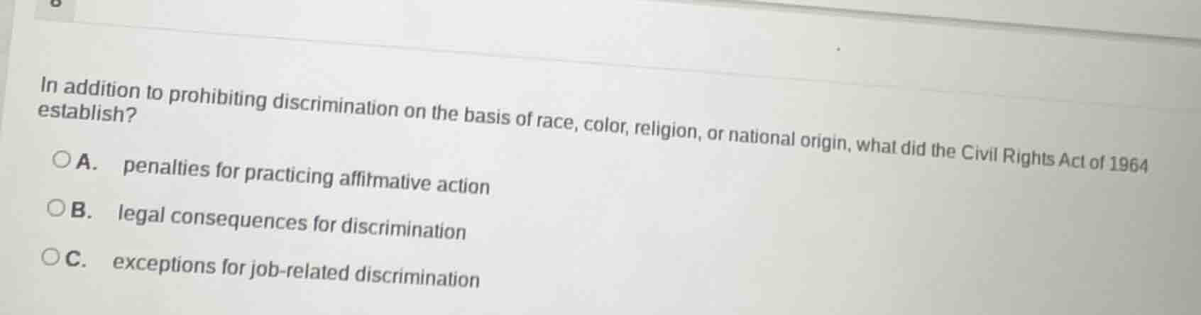 in addition to prohibiting discrimination on the basis of race, color, …