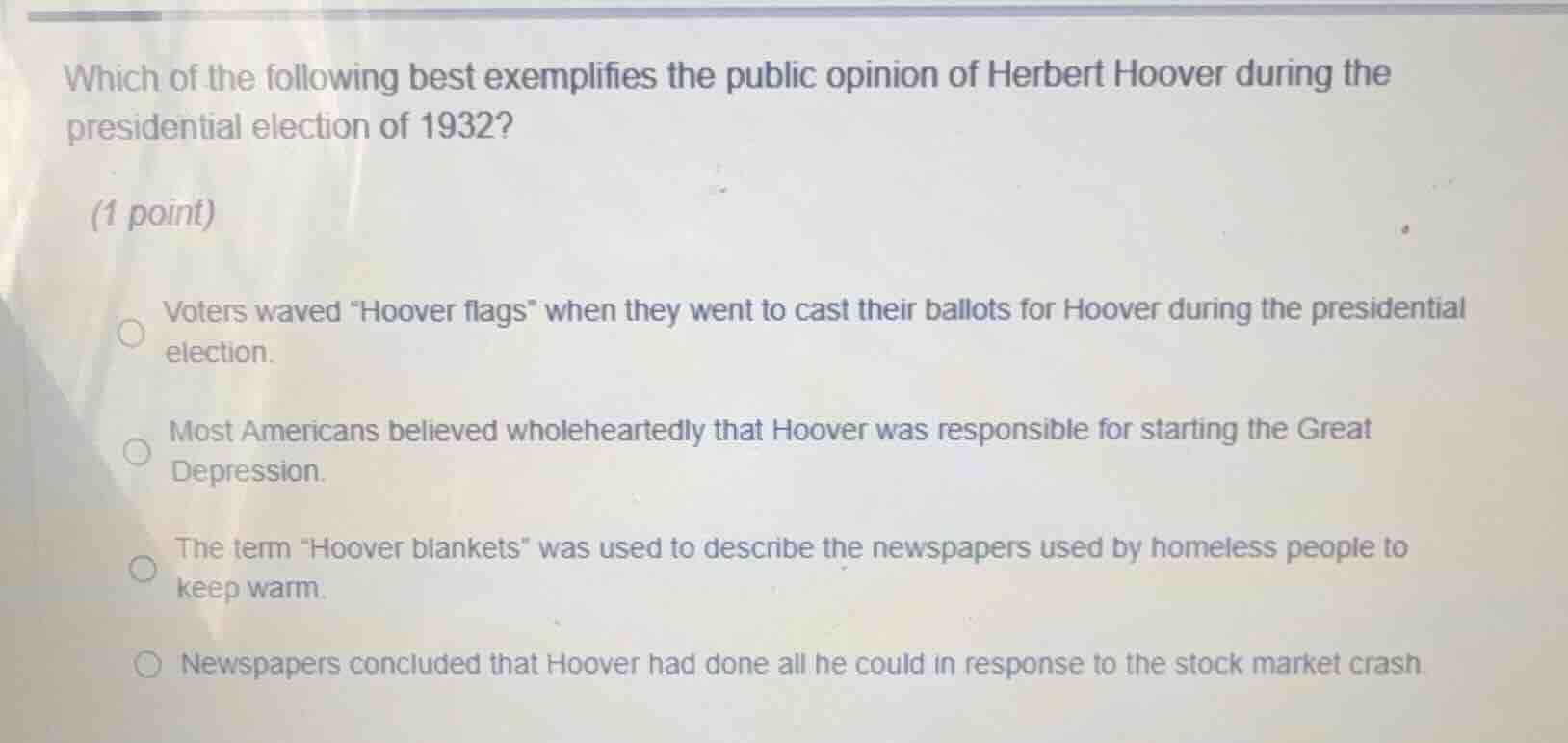 which of the following best exemplifies the public opinion of herbert h…