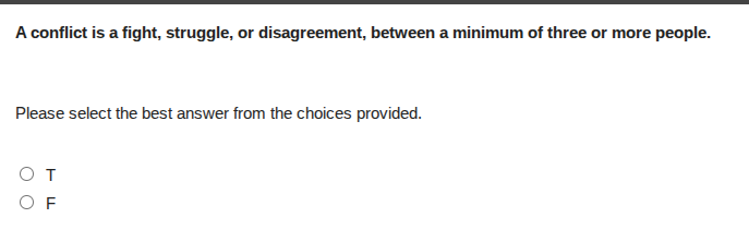 a conflict is a fight, struggle, or disagreement, between a minimum of …