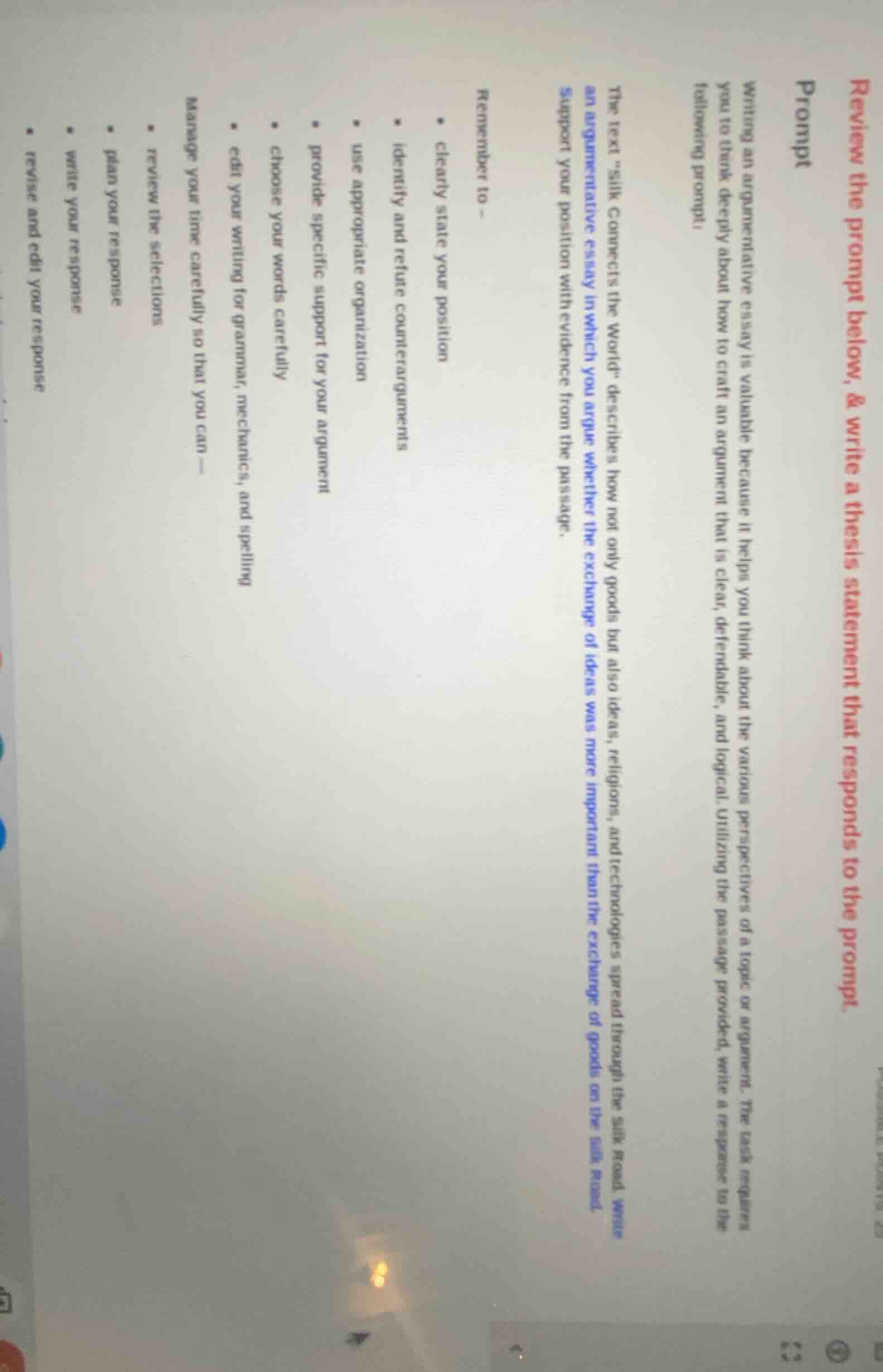 review the prompt below, & write a thesis statement that responds to th…