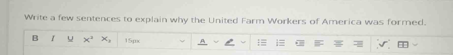 write a few sentences to explain why the united farm workers of america…