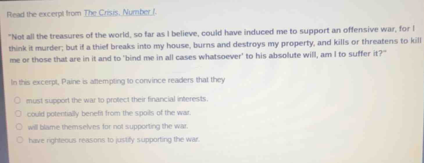 read the excerpt from the crisis, number 1. ot all the treasures of the…