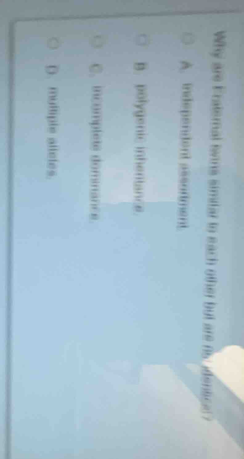 why are identical twins similar to each other but not identical? a inde…