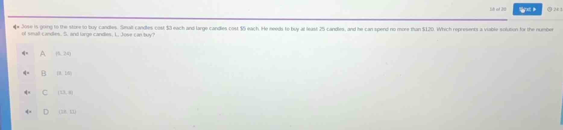 jose is going to the store to buy candles. small candles cost $3 each a…