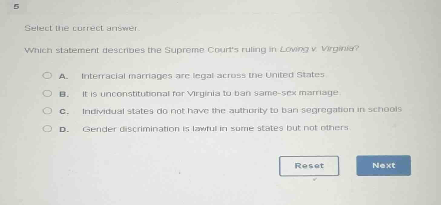 select the correct answer. which statement describes the supreme courts…