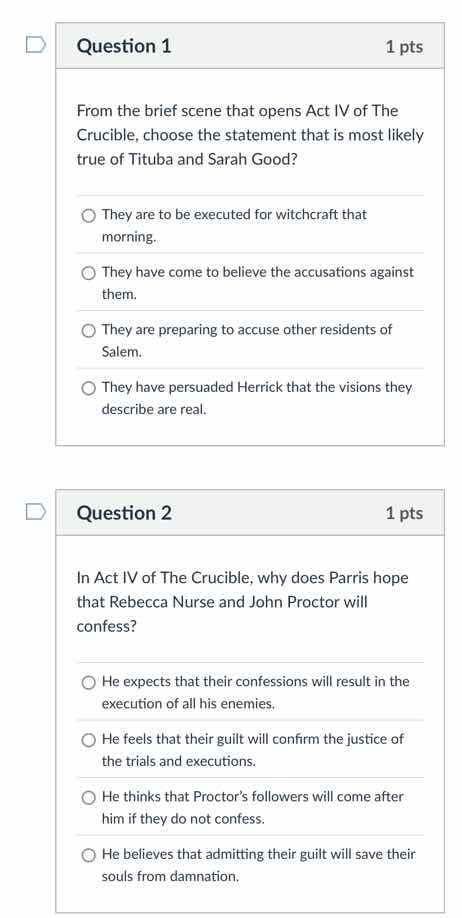 question 1 from the brief scene that opens act iv of the crucible, choo…