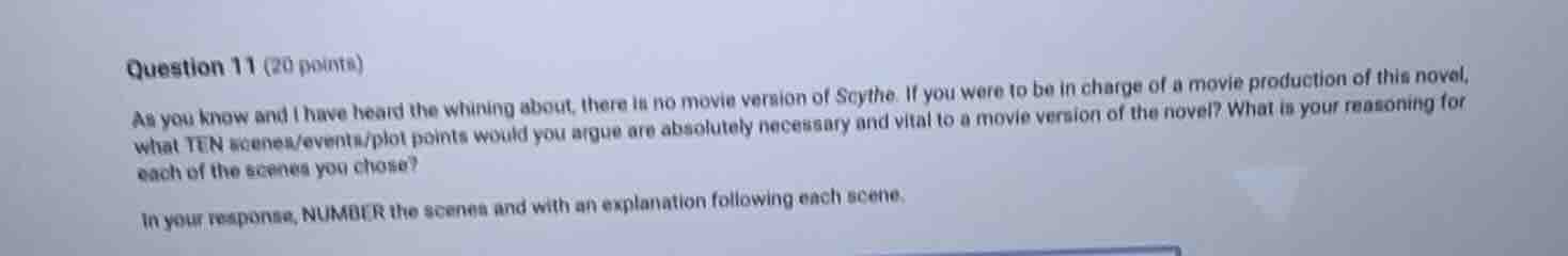 question 11 (20 points) as you know and i have heard the whining about,…