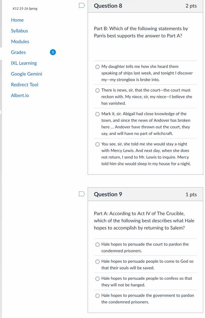 question 8 2 pts part b: which of the following statements by parris be…