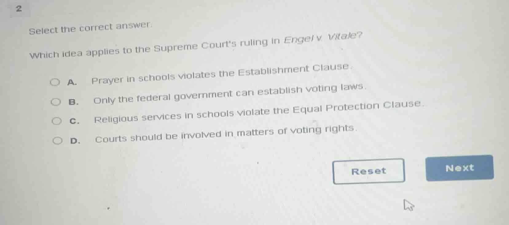 2 select the correct answer. which idea applies to the supreme courts r…