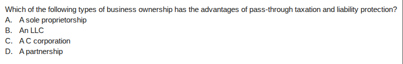 which of the following types of business ownership has the advantages o…