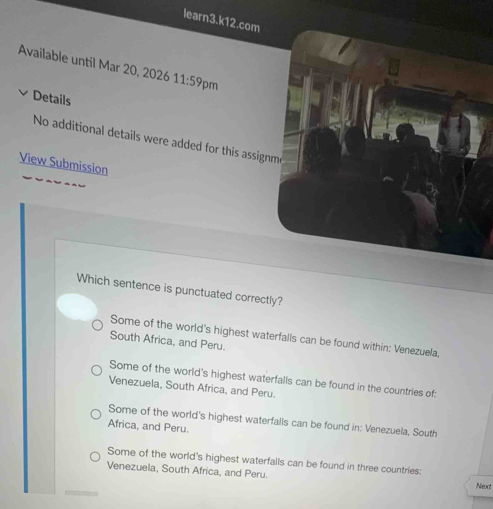 which sentence is punctuated correctly? some of the world’s highest wat…