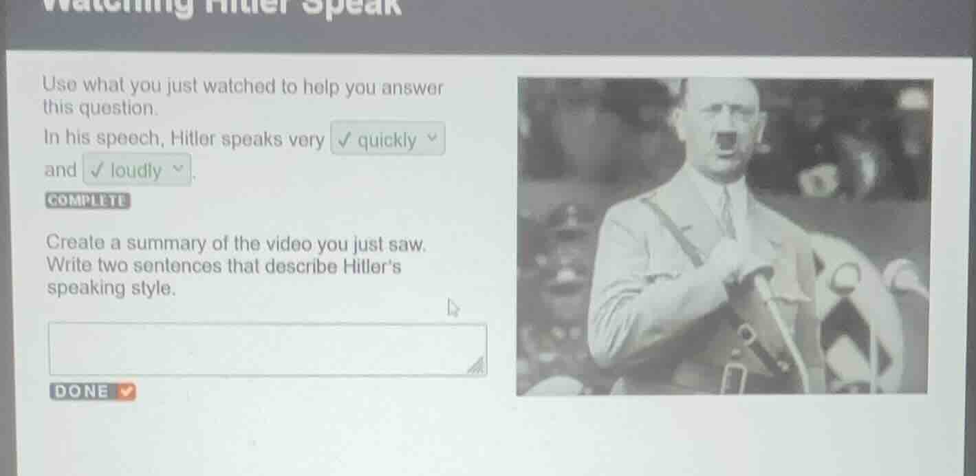 use what you just watched to help you answer this question. in his spee…