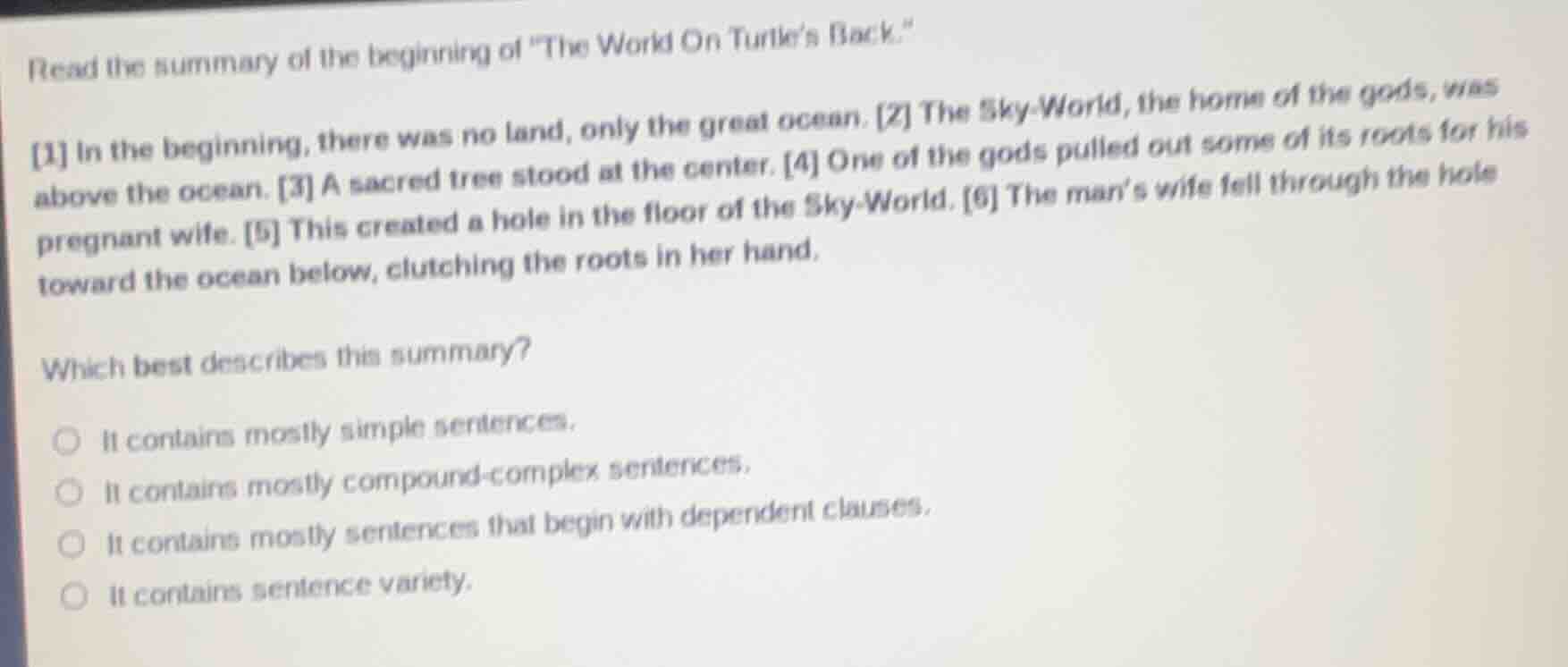 read the summary of the beginning of \the world on turtles back.\ 1 in …