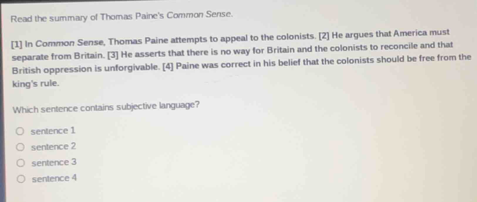 read the summary of thomas paines common sense. 1 in common sense, thom…