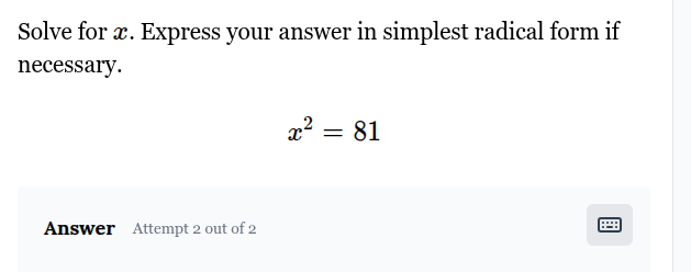 solve for ( x ). express your answer in simplest radical form if necess…