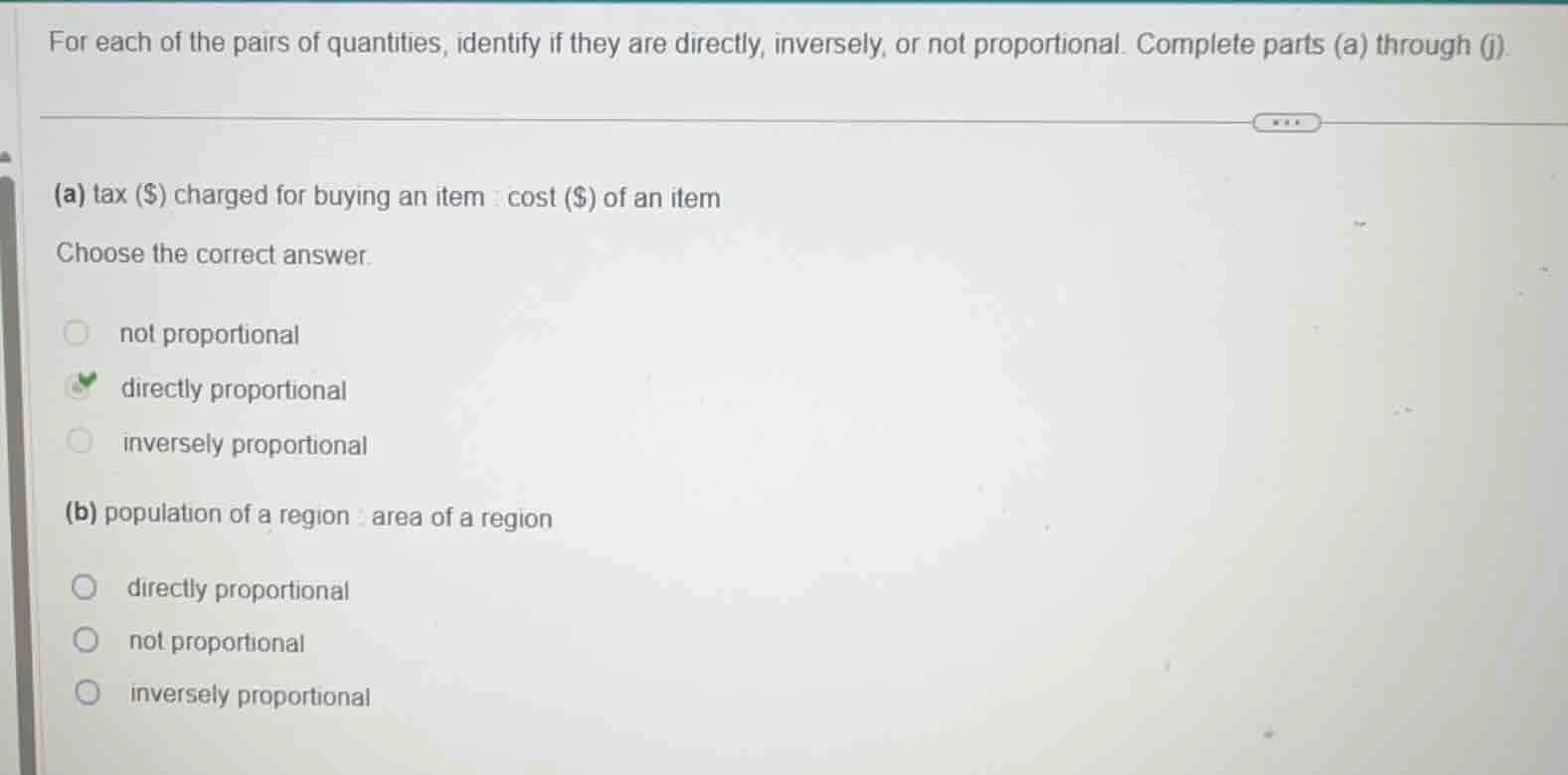 for each of the pairs of quantities, identify if they are directly, inv…