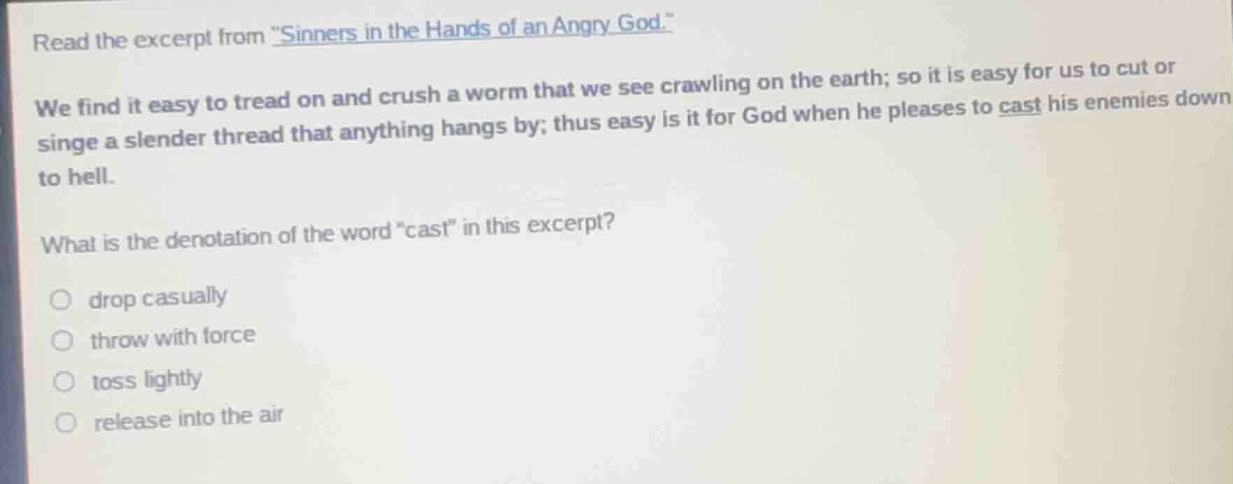 read the excerpt from \sinners in the hands of an angry god.\ we find i…