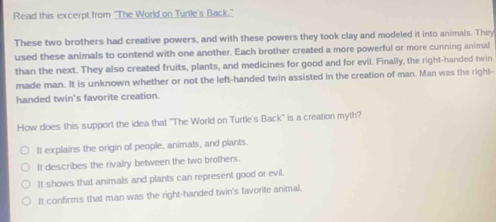 read this excerpt from \the world on turtles back.\ these two brothers …