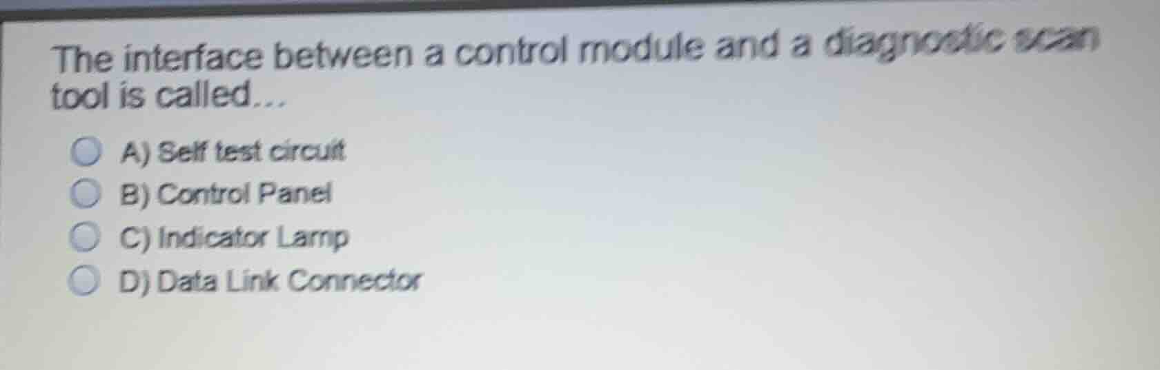the interface between a control module and a diagnostic scan tool is ca…