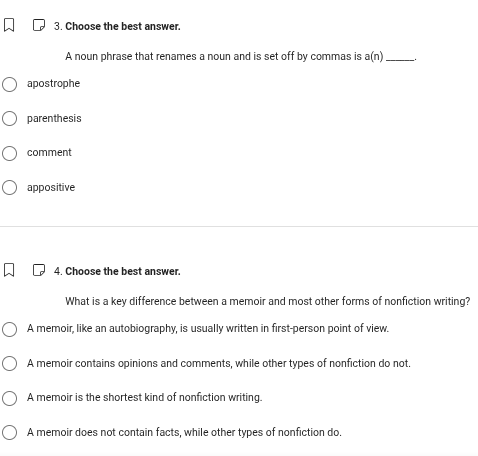3. choose the best answer. a noun phrase that renames a noun and is set…