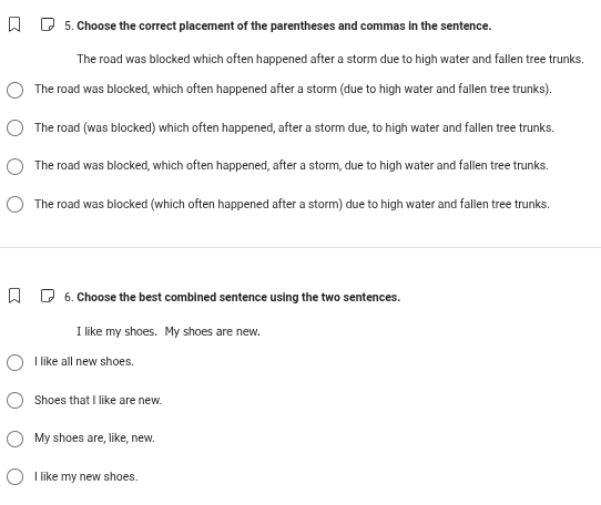 5. choose the correct placement of the parentheses and commas in the se…