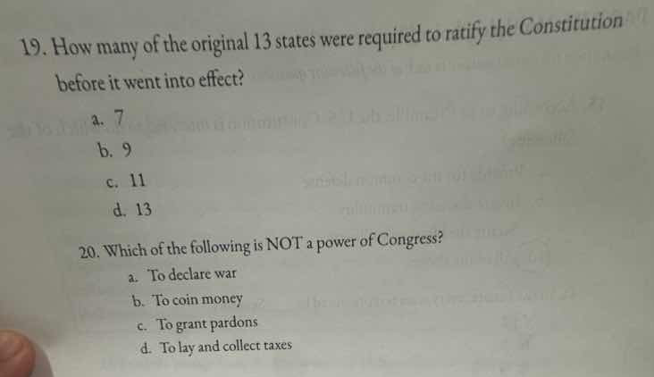 19. how many of the original 13 states were required to ratify the cons…