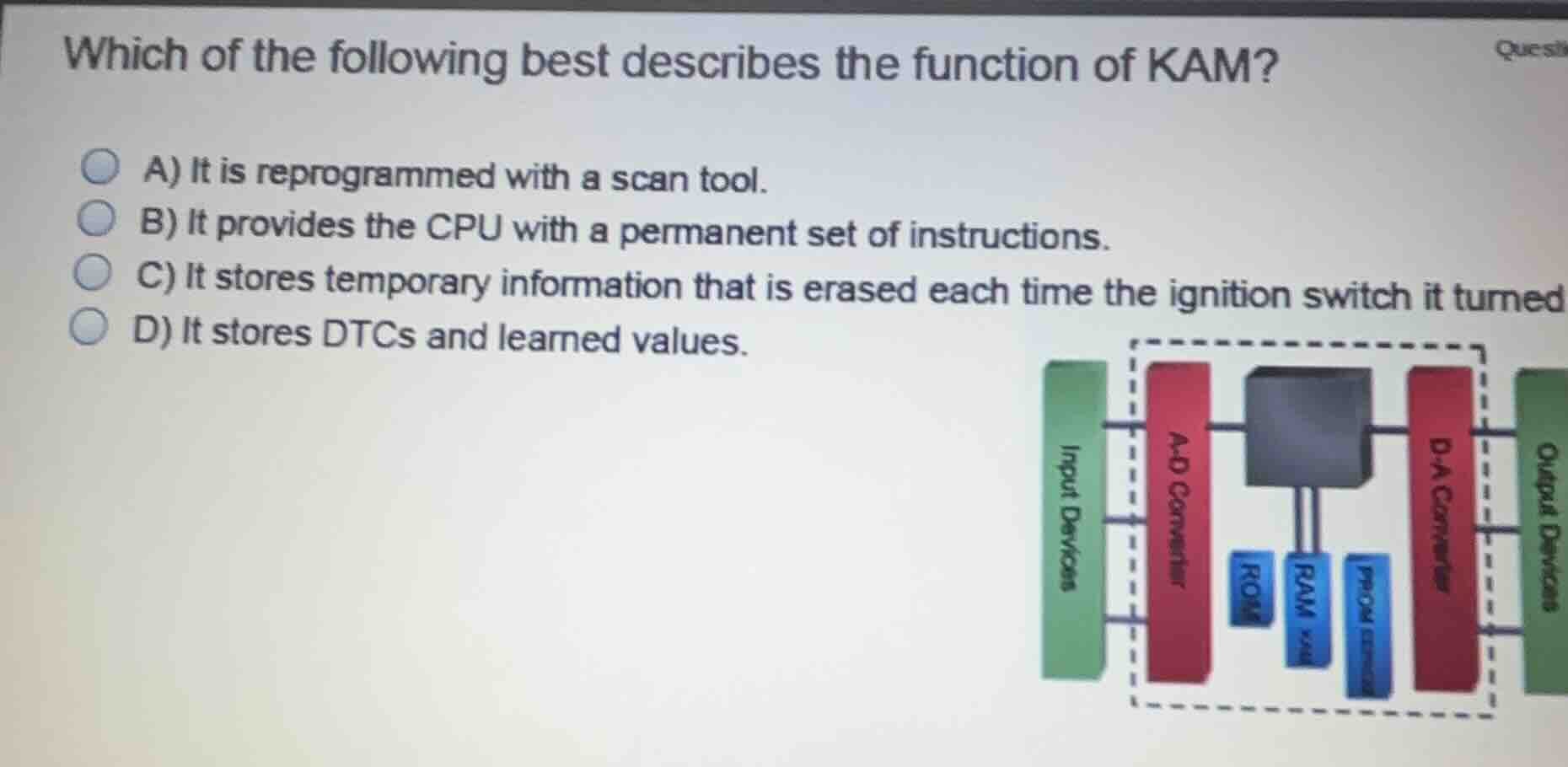 which of the following best describes the function of kam? a) it is rep…