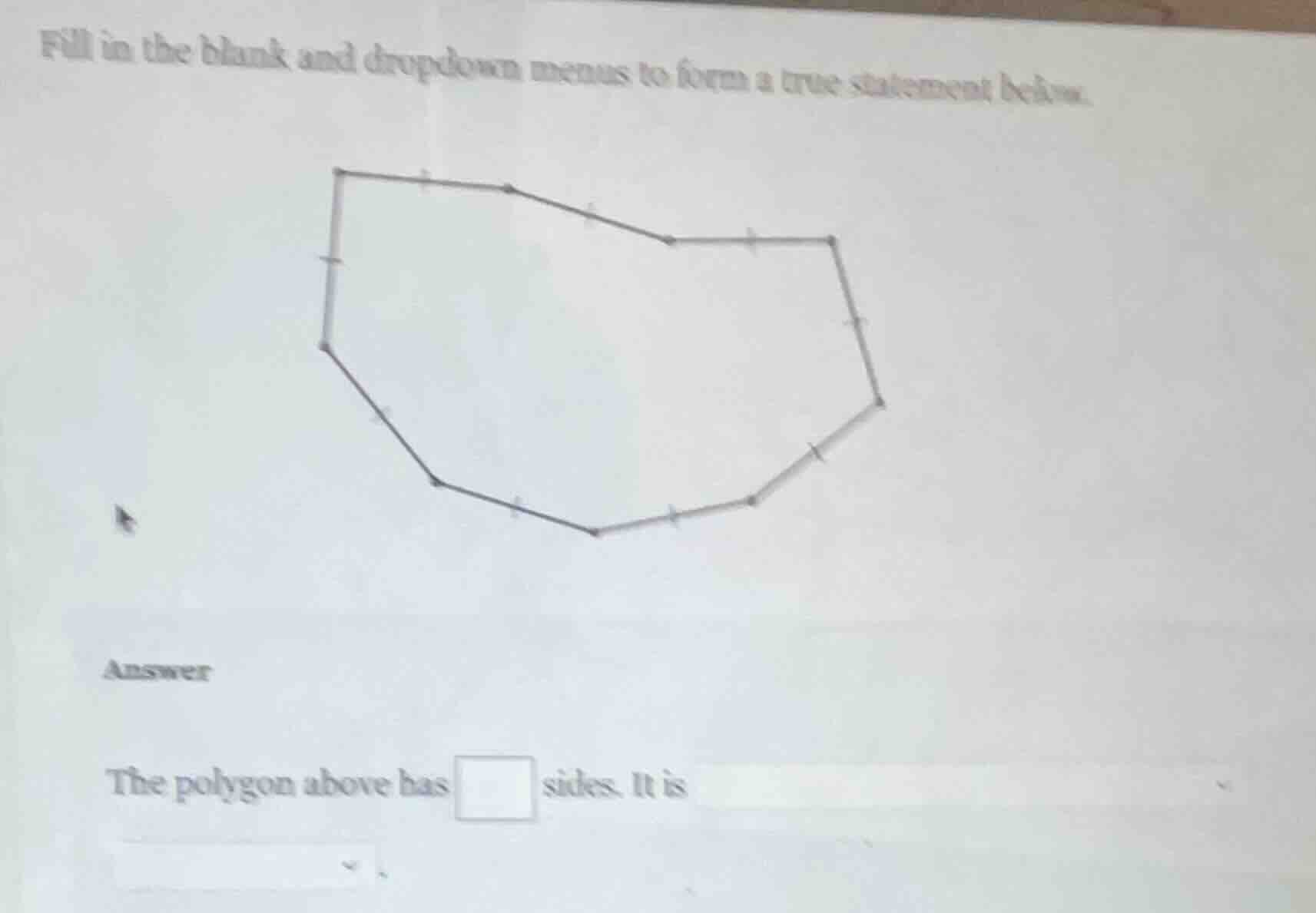 fill in the blank and dropdown menus to form a true statement below. an…