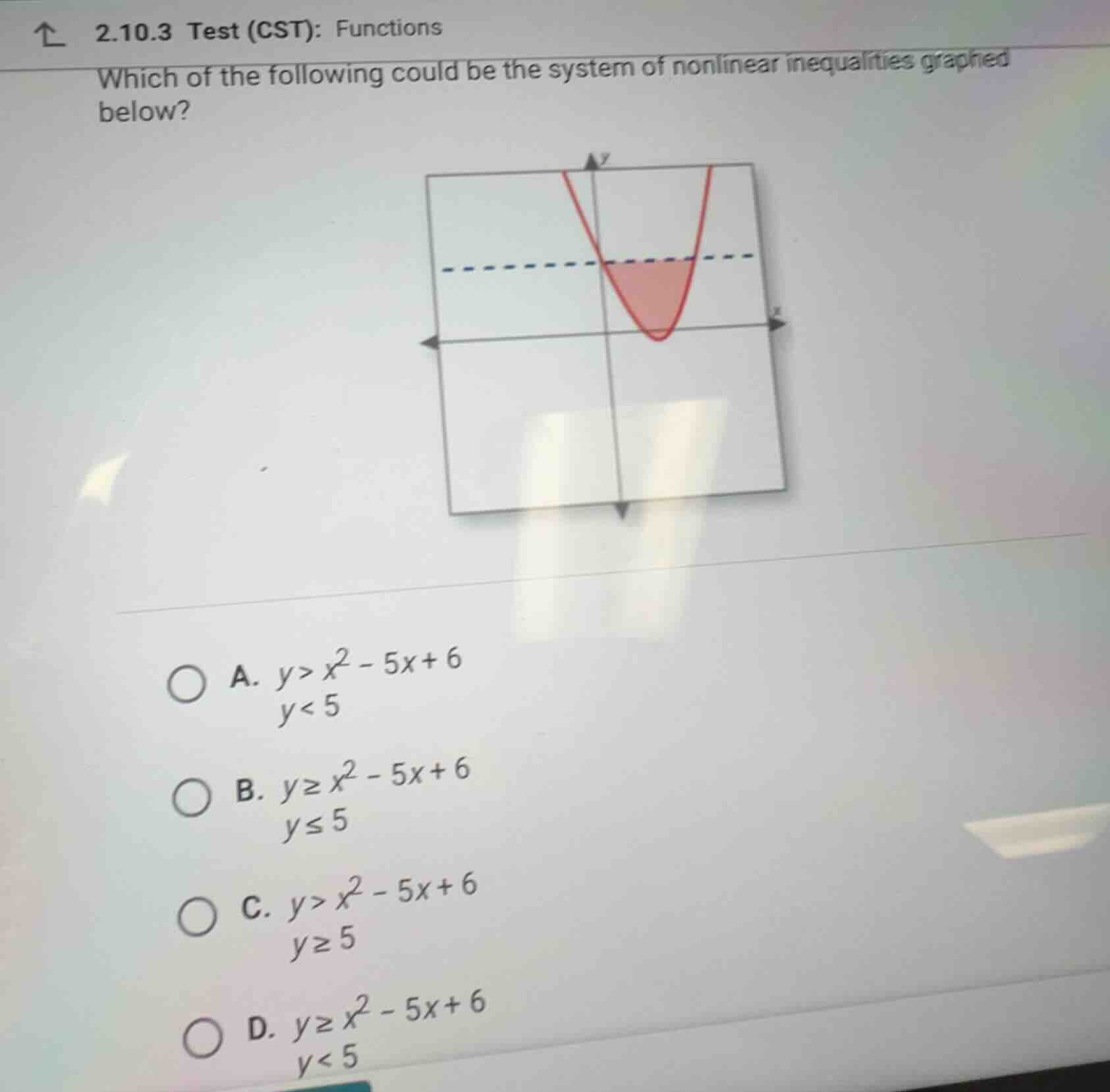 2.10.3 test (cst): functions which of the following could be the system…