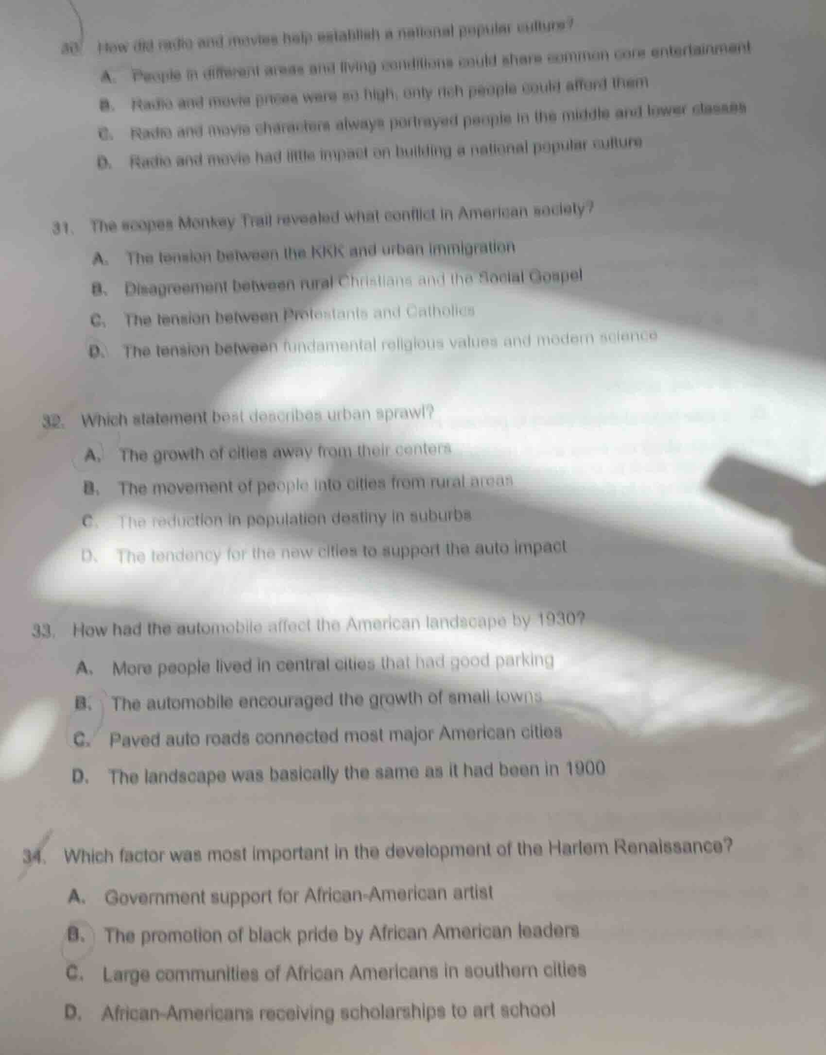 30 how did radio and movies help establish a national popular culture? …