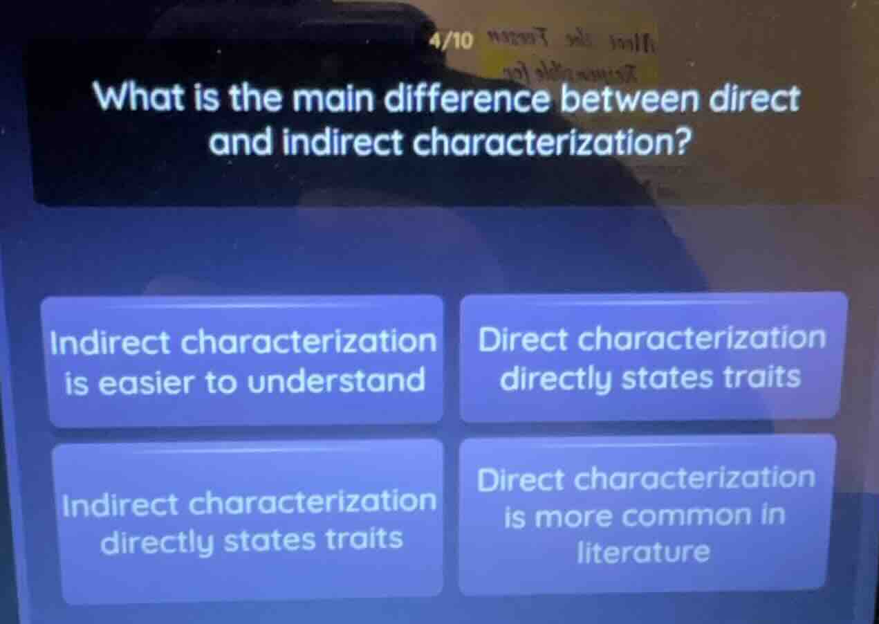 what is the main difference between direct and indirect characterizatio…